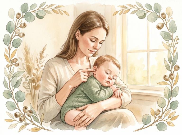 Shen-Men-Punkt am Babyohr zur sanften Beruhigung
