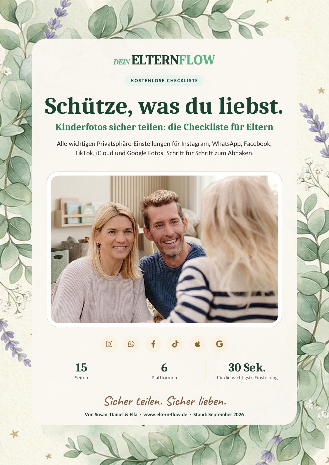 Kostenlose Checkliste Schütze, was du liebst: Kinderfotos sicher teilen