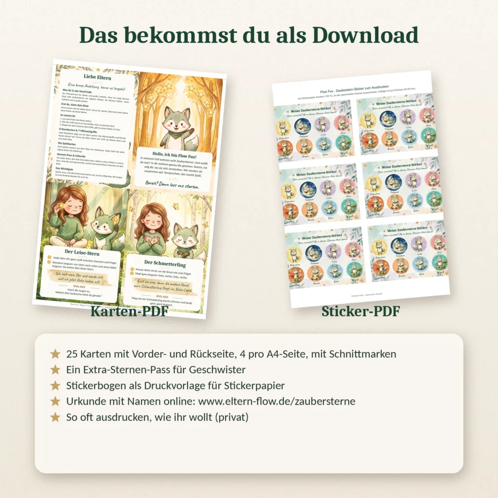 Inhalt des Downloads: Karten-PDF und Sticker-PDF